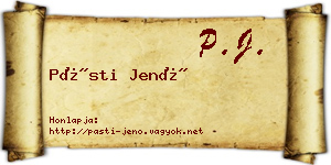 Pásti Jenő névjegykártya