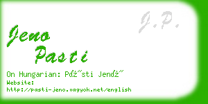 jeno pasti business card